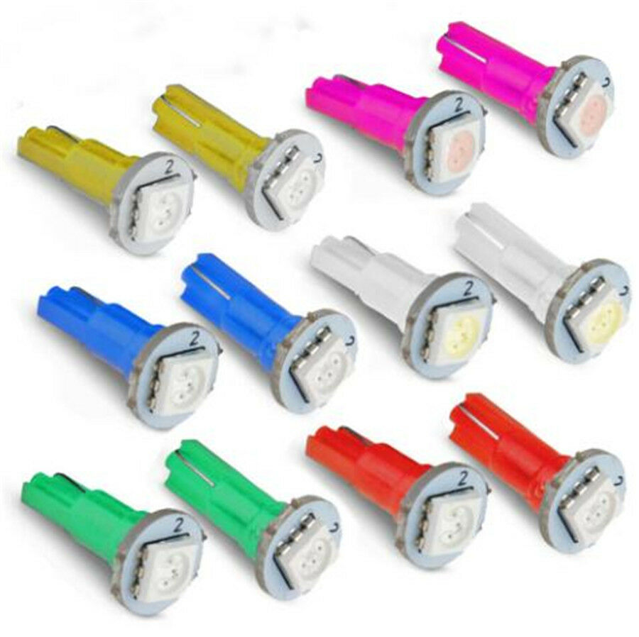 Car Auto T5 LED Socket Instrument Panel Cluster Plug Dash Lights Mix Bulb