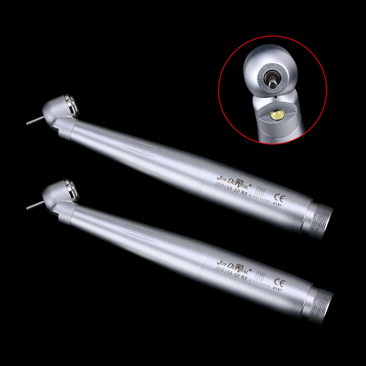 2X NSK Style Dental 45° E-generator LED Standard Push Button Handpiece