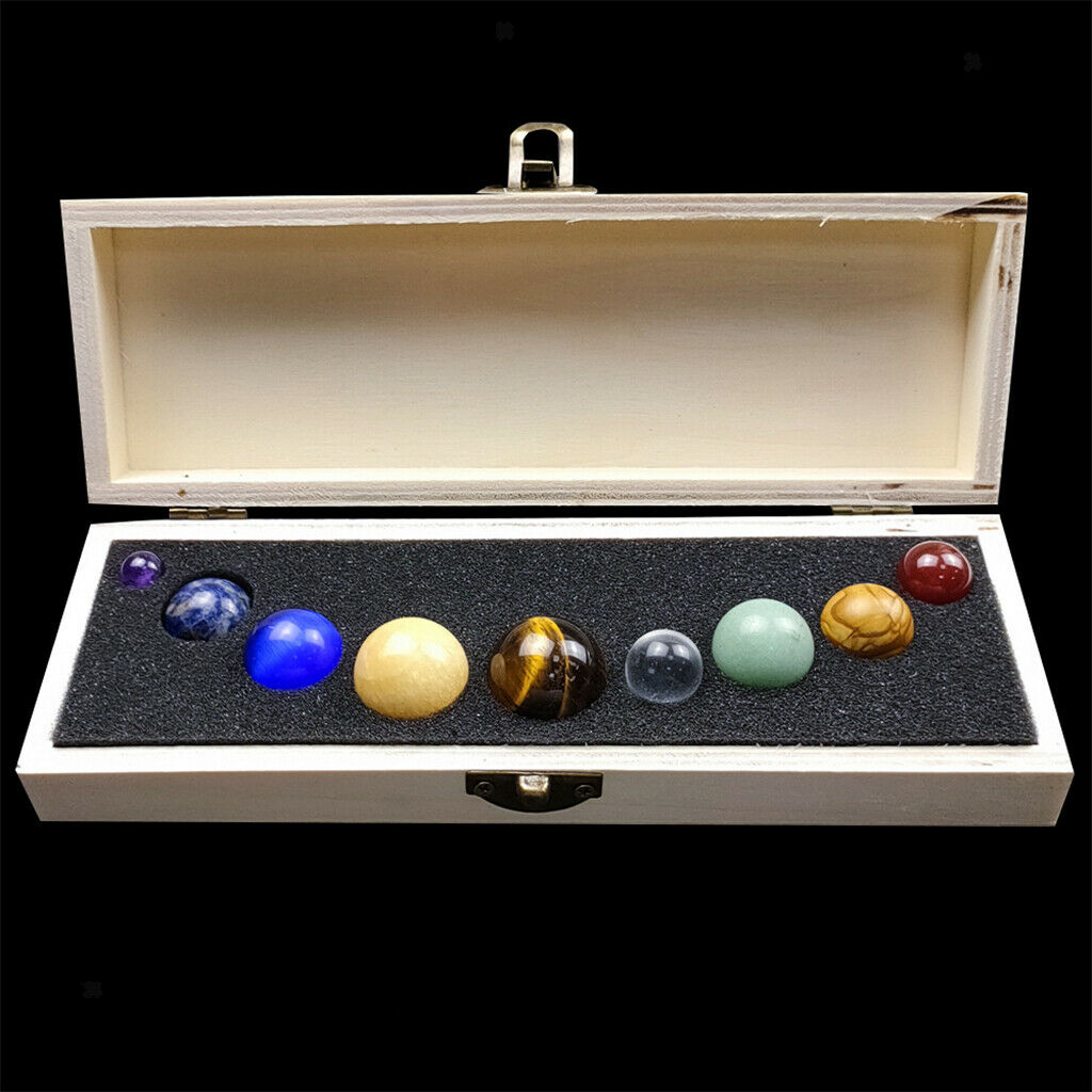Planets Crystal Sphere Balls Gemstones Meditation Decor Ornament Collection