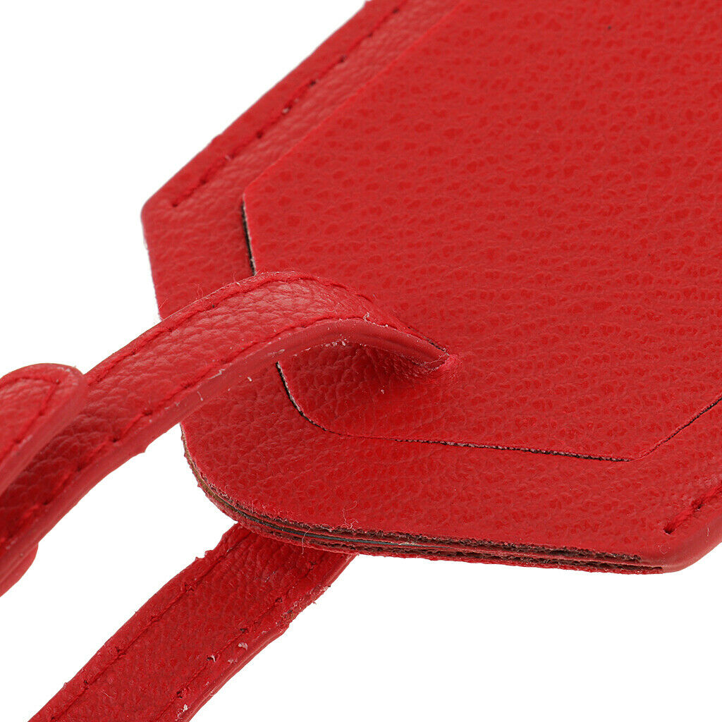 Red Luggage Tag Travel Leather Tags for Business Suitcase Tags Name Card