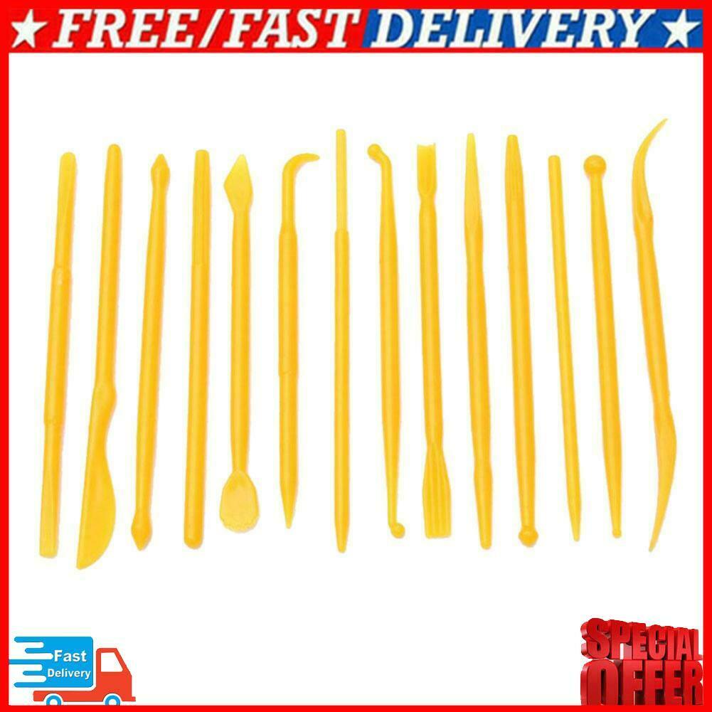 14pcs Plastic Cake Carving Pottery Shaper DIY Baking Sculpture Tools  @