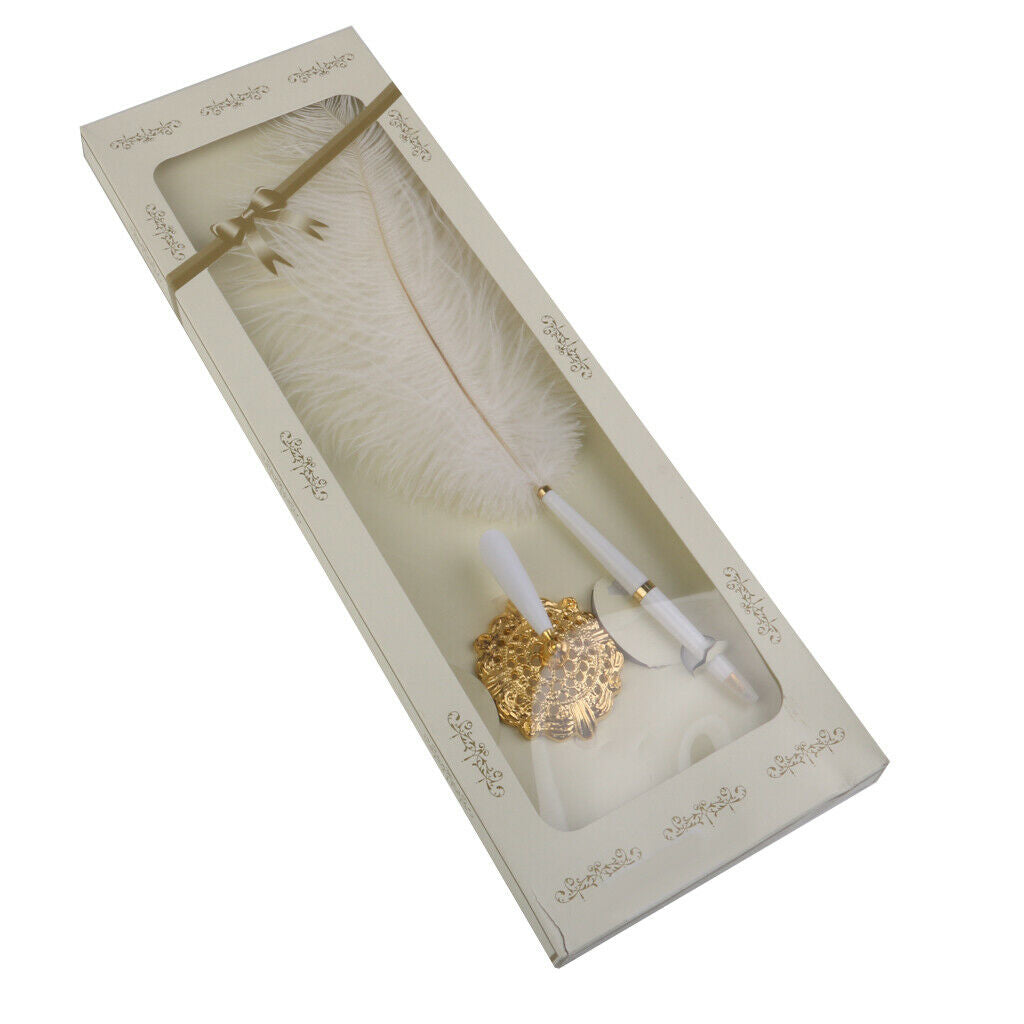 Signing Pen W/Holder+ Guest Book W/Satin Flower Wedding Decoration