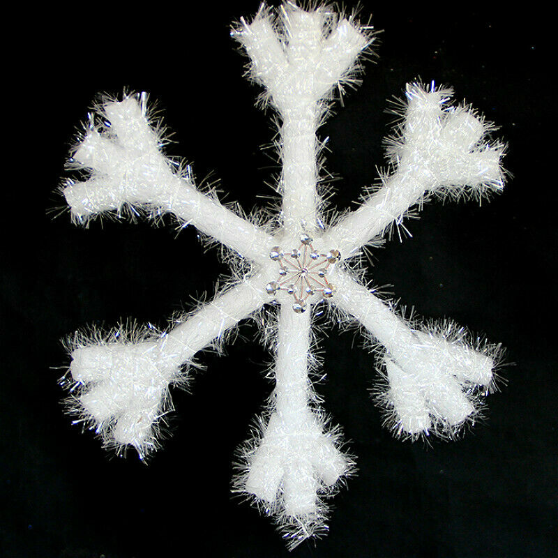 3PCS Christmas Snowflakes Room Hanging Home Decor Xmas Tree Ornaments 25cm