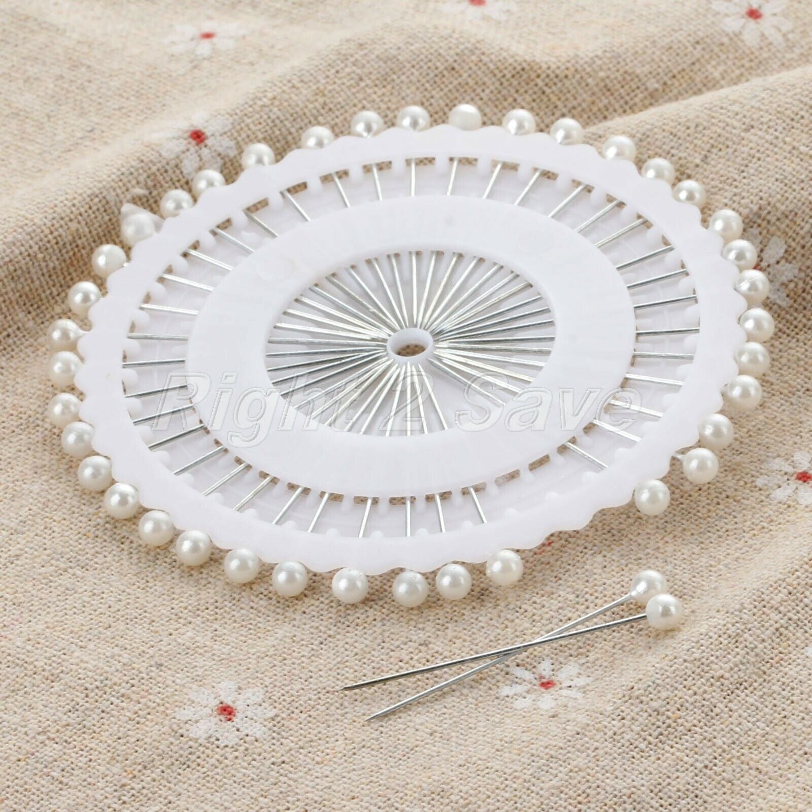 40Pcs White Round Head Dressmaking Pins Wedding Corsage Florists Sewing Tool