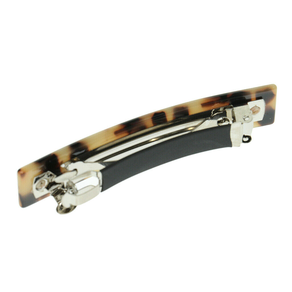 French Style Acetate Leopard Automatic Barrette Ponytail Holders Light Brown