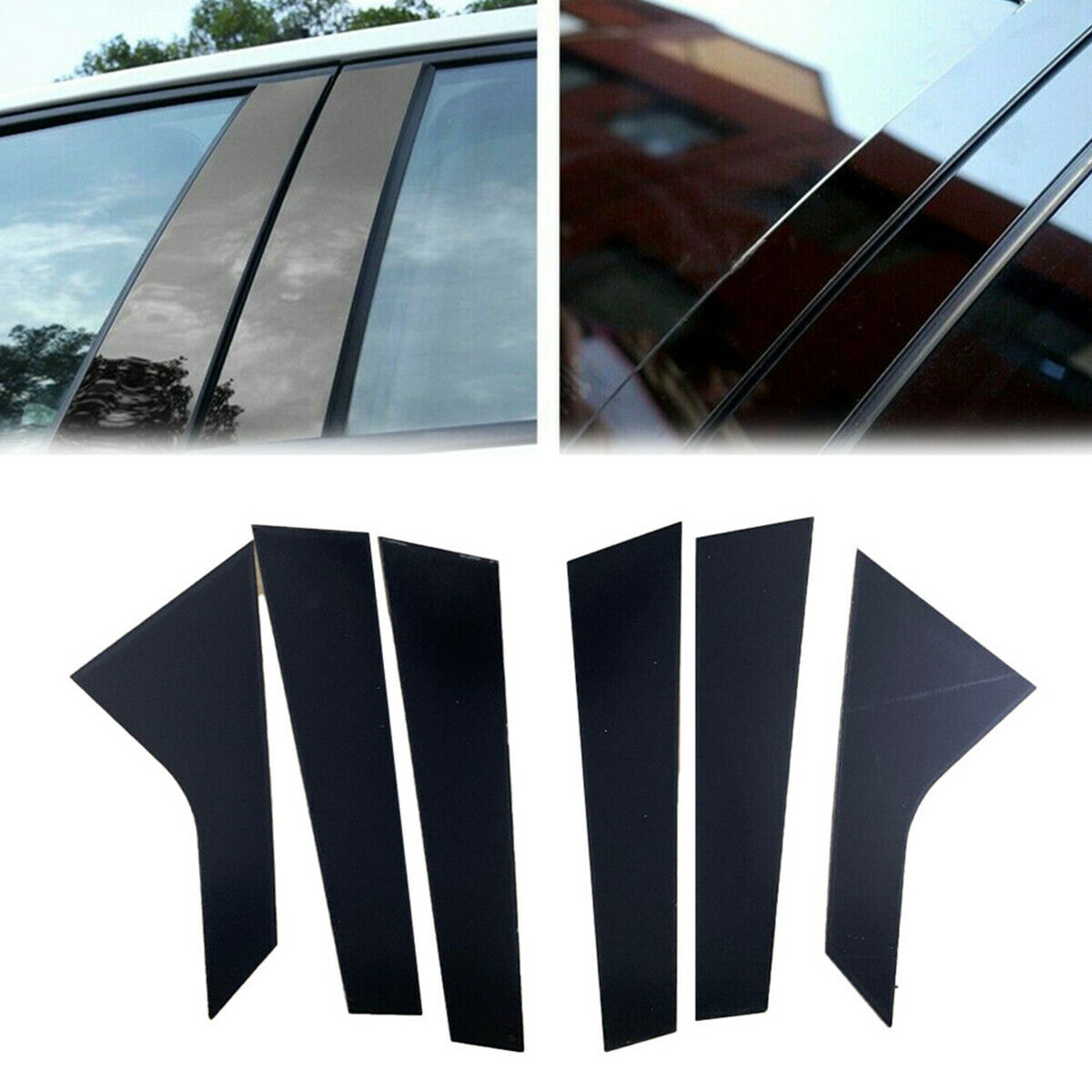 6 Pieces Gloss Black PC Car Styling Door Trim Cover For Hyundai Sonata 2020 2021
