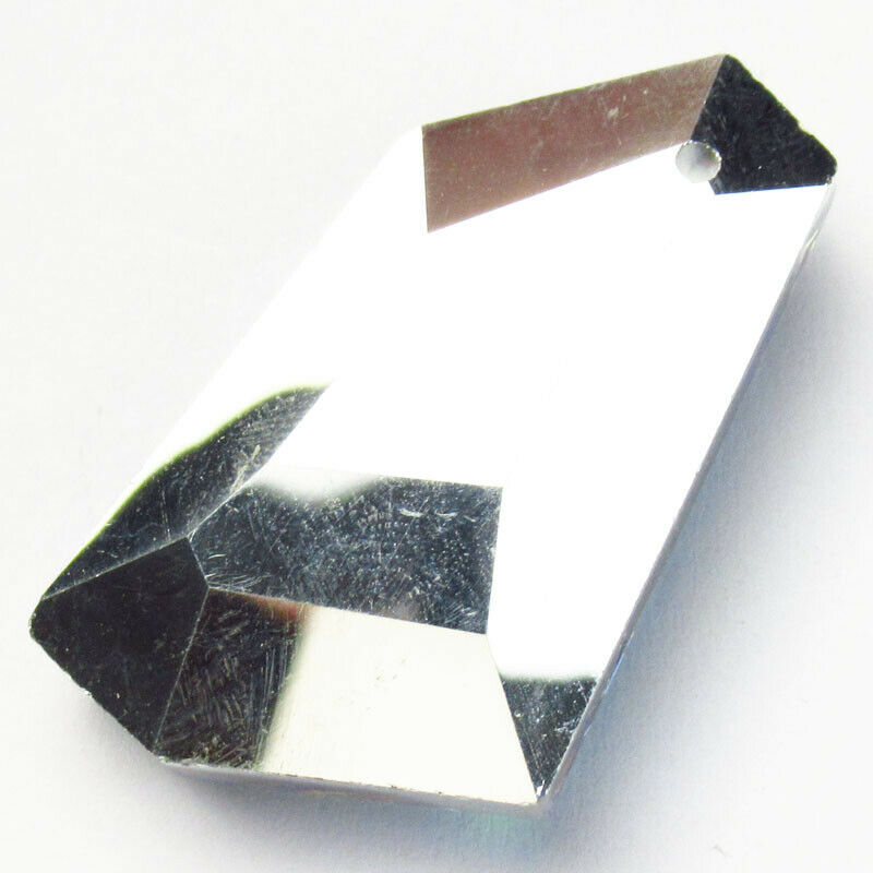 3Pcs 36x21x10mm Faceted Rainbow Titanium Crystal Geometry Pendant Bead A-219SJ