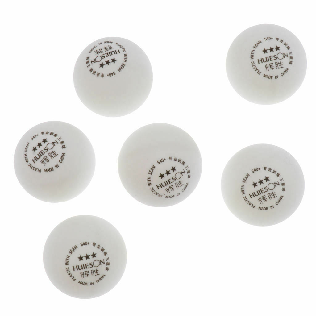 Prettyia   40+mm Table Tennis Balls  Pong Balls, Pack of 6, White