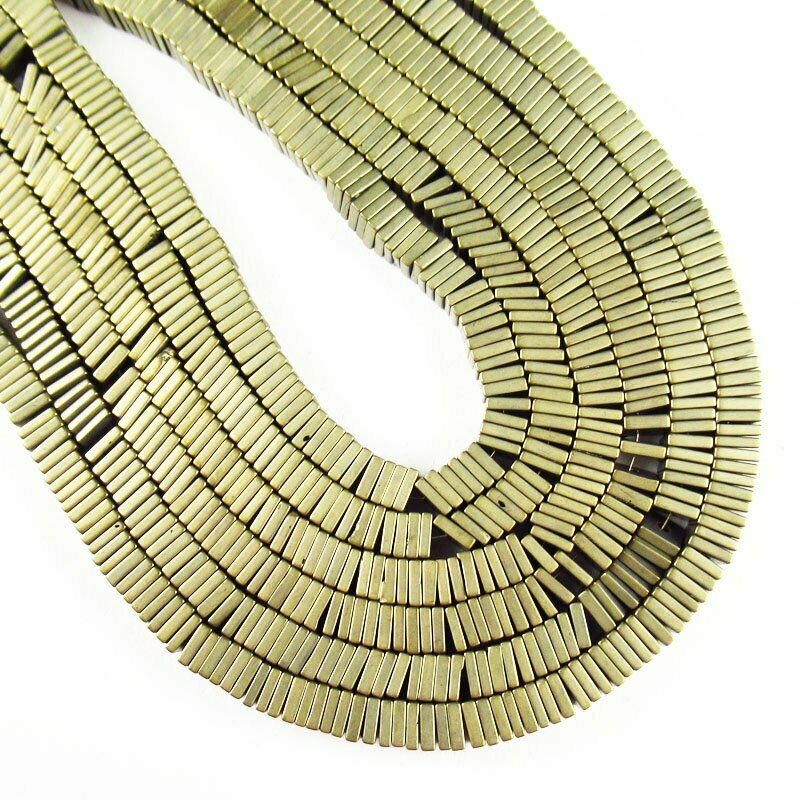 4x4x1mm Dark Yellow Frosted Hematite Square Loose Bead 15.5 inch 28g A-456TS