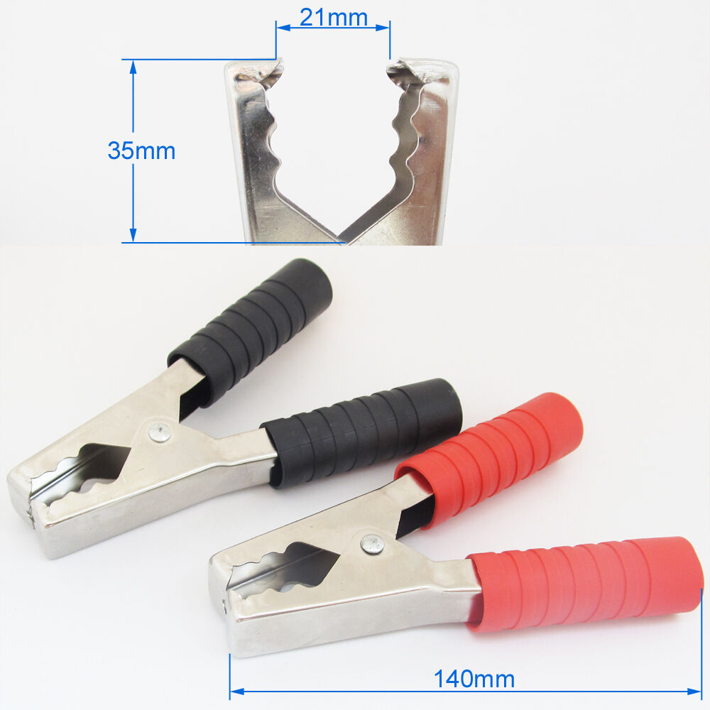 1pair  140mm 200A Crocodile Car Battery Insulated Test Clip Clamp Nickel Plated