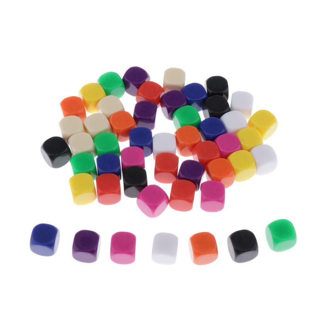 50X Dice of 6 Sides Crafts of Cubes Accessory for Board Games
