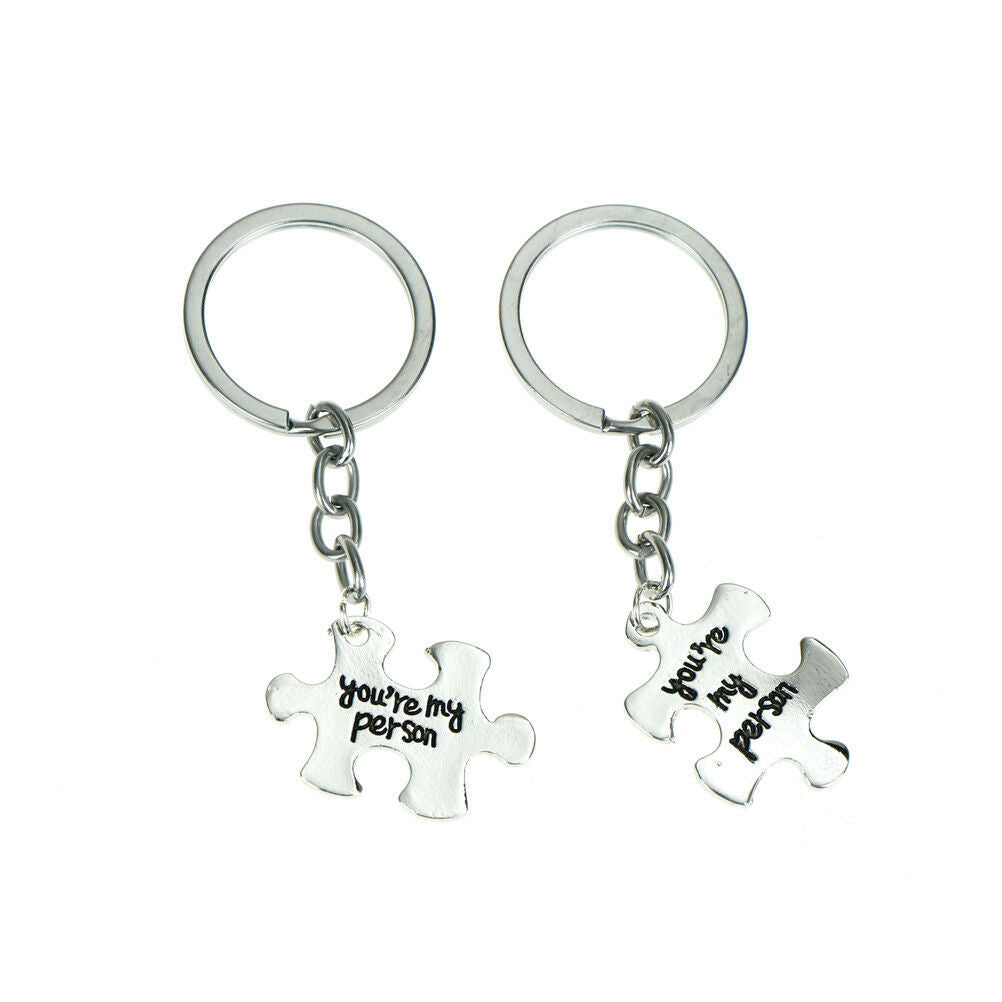 2pcs you are my person keychain letter puzzle key ring creative ke.l8
