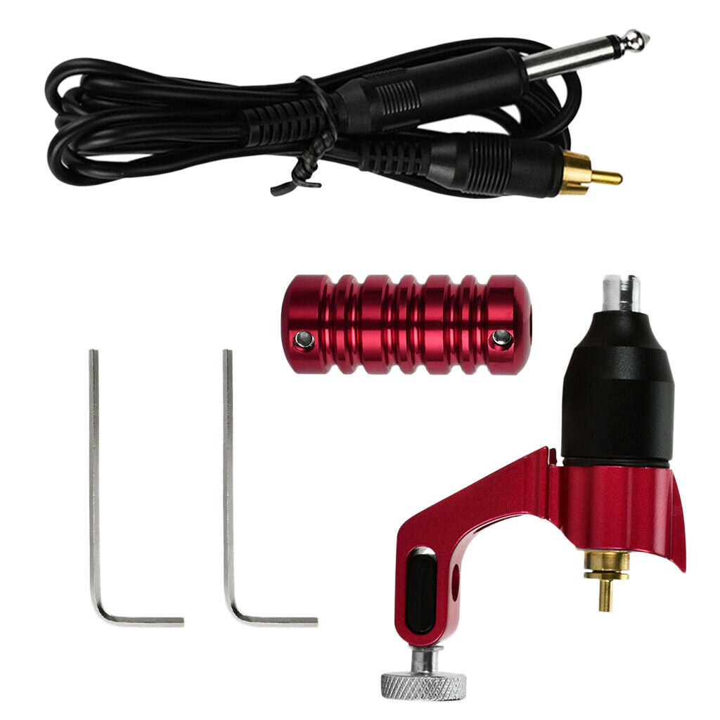 Professional Tattoo Kit Rotary Tattoo Machine  Tools For Shading Lining - Red,