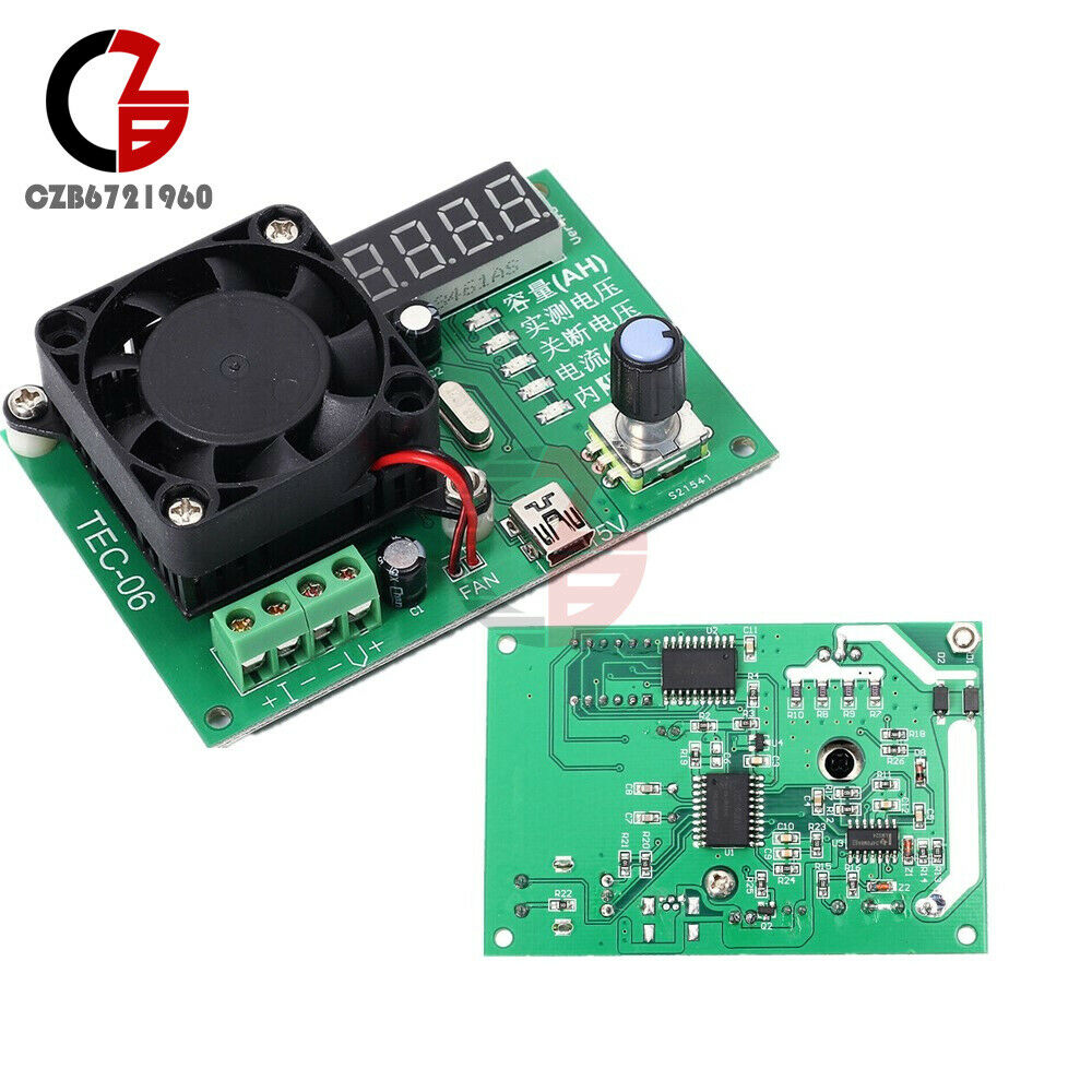 16W Electric Load Max 500AH LED Display TEC-06 Battery Capacity Tester w/ Fan