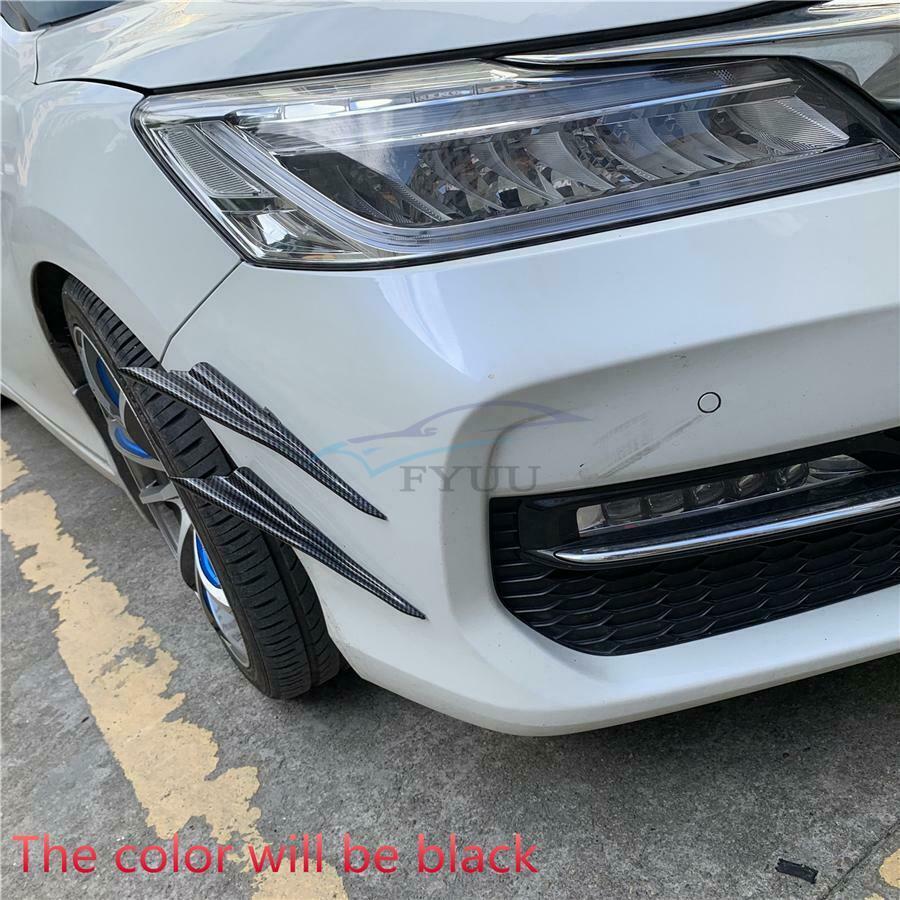 4Pieces ABS Matt Black Car Front Bumper Fin Spoiler Wing Lip Separator Universal
