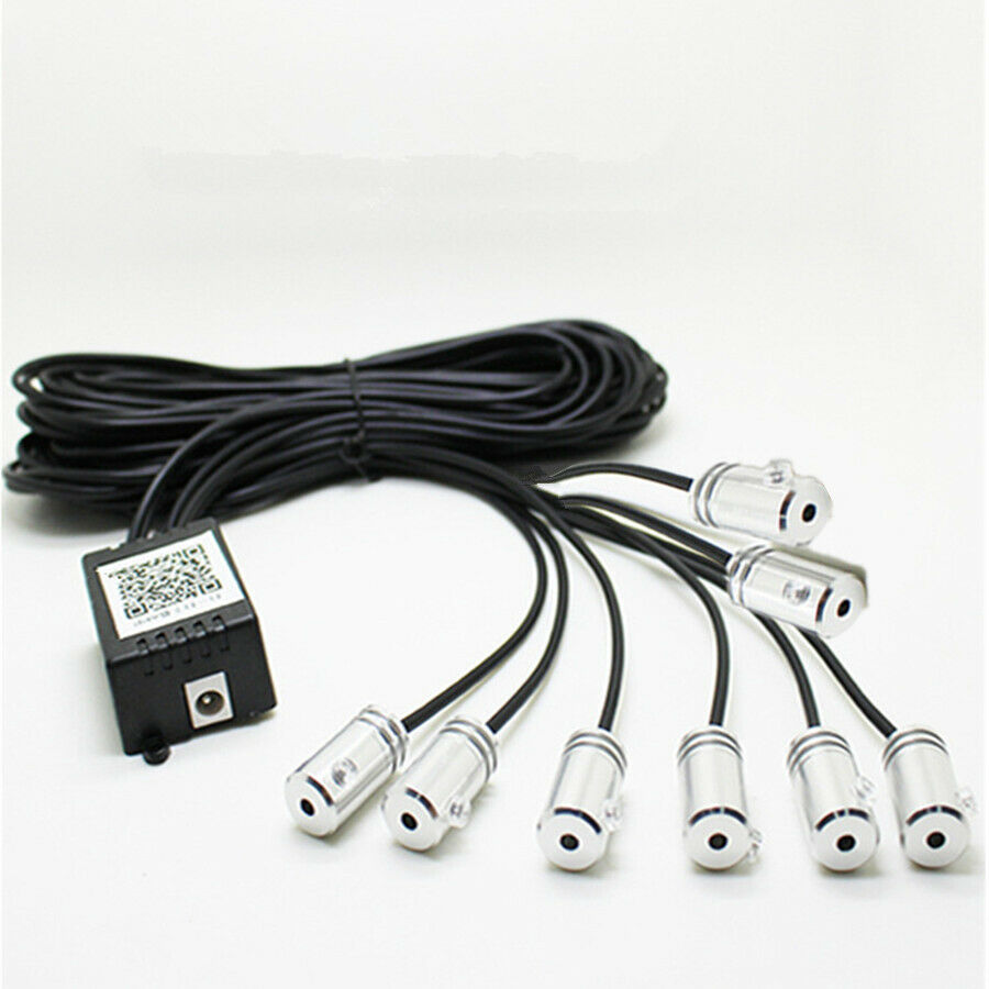 8x12in1 RGB LED 10M Car Interior Decor EL Fiber Optical Strip Light App Control