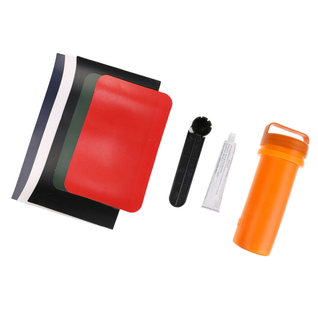 Boat PVC Repair Patch Repairing Kit Airbed Valve Patches Maintain Glue Tool Case
