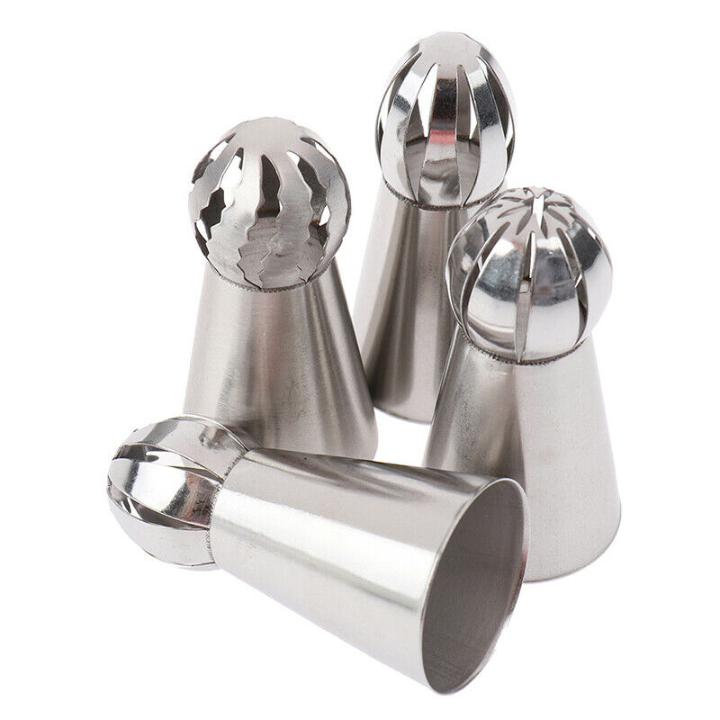 4* Russian Piping Nozzle Sphere Ball Icing Confectioners Pastry Tip Diy Cu&q TL