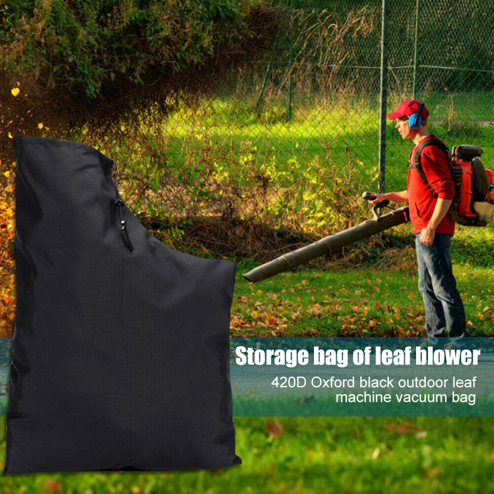 420D Oxford Garden Leaf Blower Zipper Vacuum Bag Lawn Yard Shredder Dust Pouch