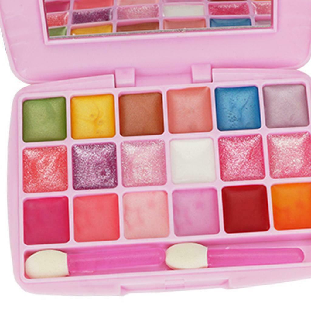 Princess Makeup Set Kids Cosmetic Girls Kit Eyeshadow Lip Gloss Blush Brush Gift