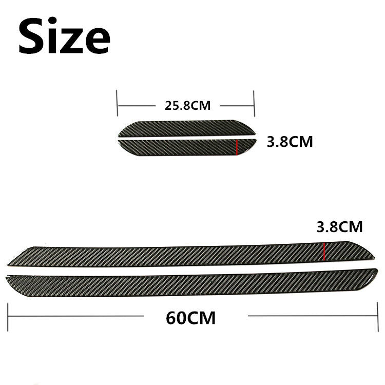60CM+25CM Carbon Fiber Front Rear Car Scuff Plate Door Panel Step Sill Protector