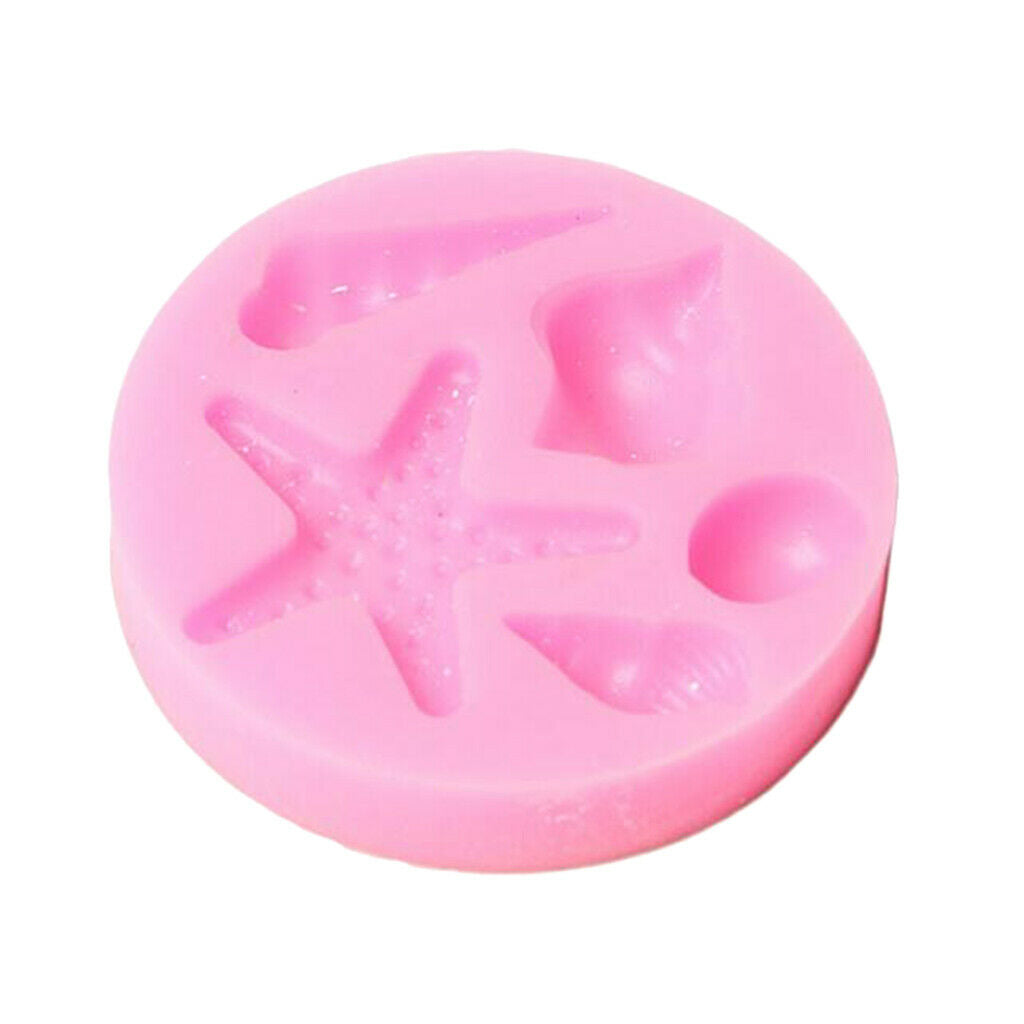 Silicone Shells Conch Starfish Mold Jelly Candy Mould Pink Fondant Cake Mold