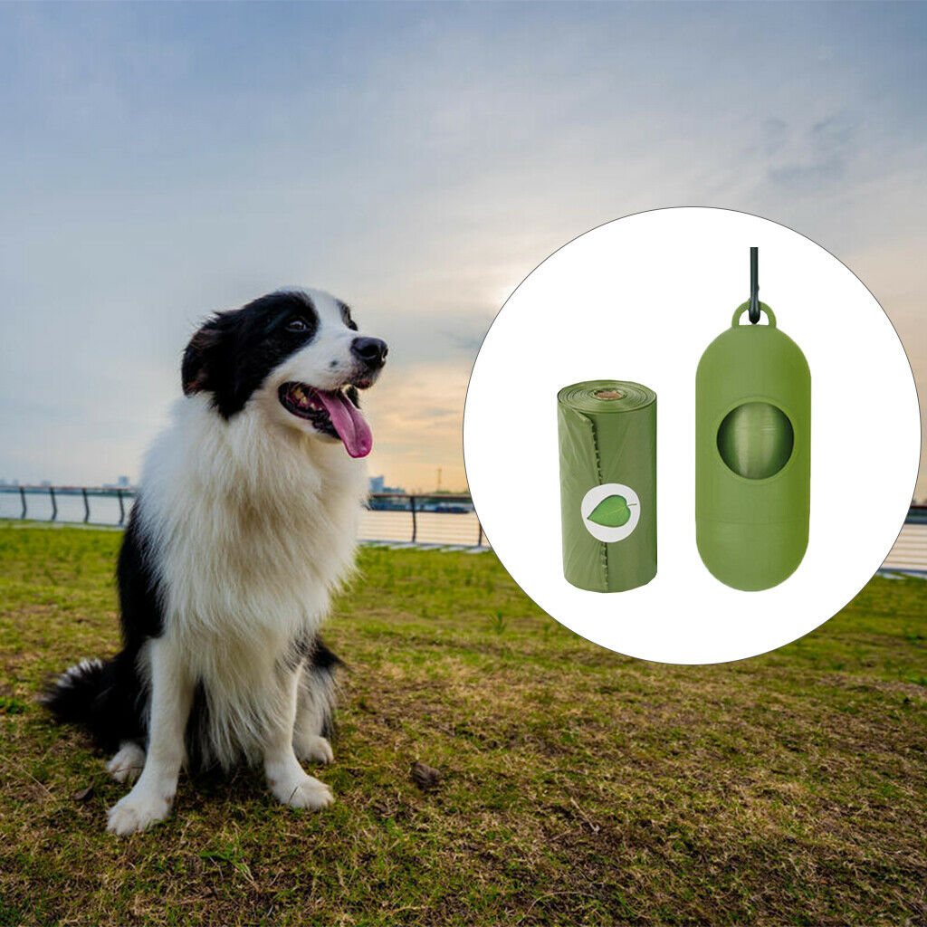 16Pack Dog Poop Bags w/ Dispenser Leak-Proof Unscented Compostable Outdoor