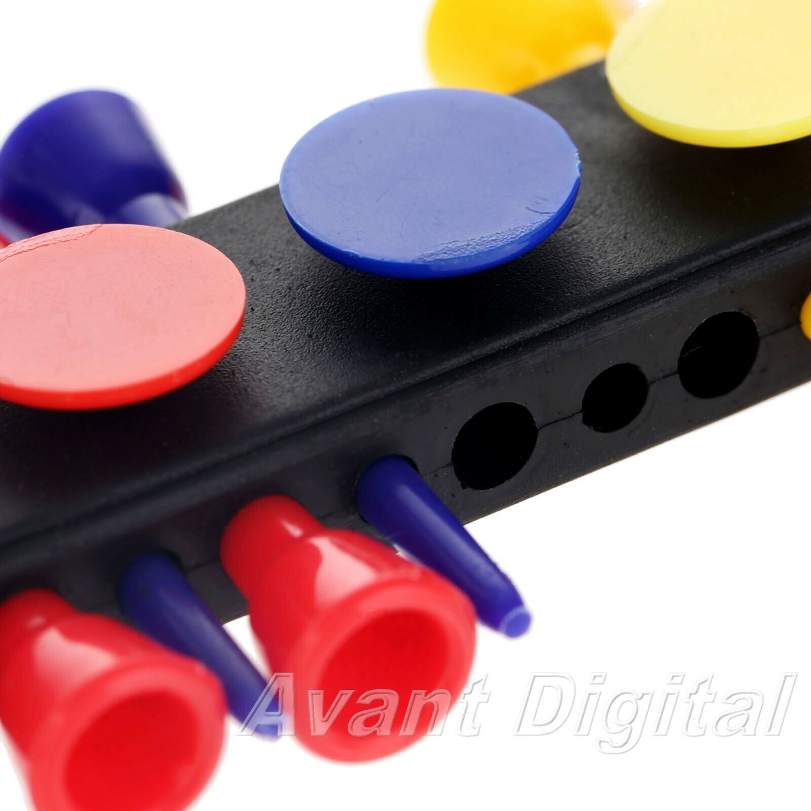 Rubber Plastic Golf Tee Black Holder With 12 Tees & 3 Ball Markers & Keychain