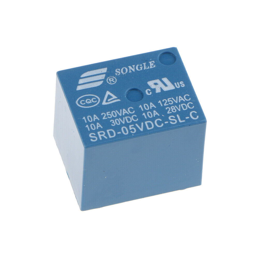 10 pieces power relay Coil voltage: DC 5V; Load capacity: 10A 250VAC
