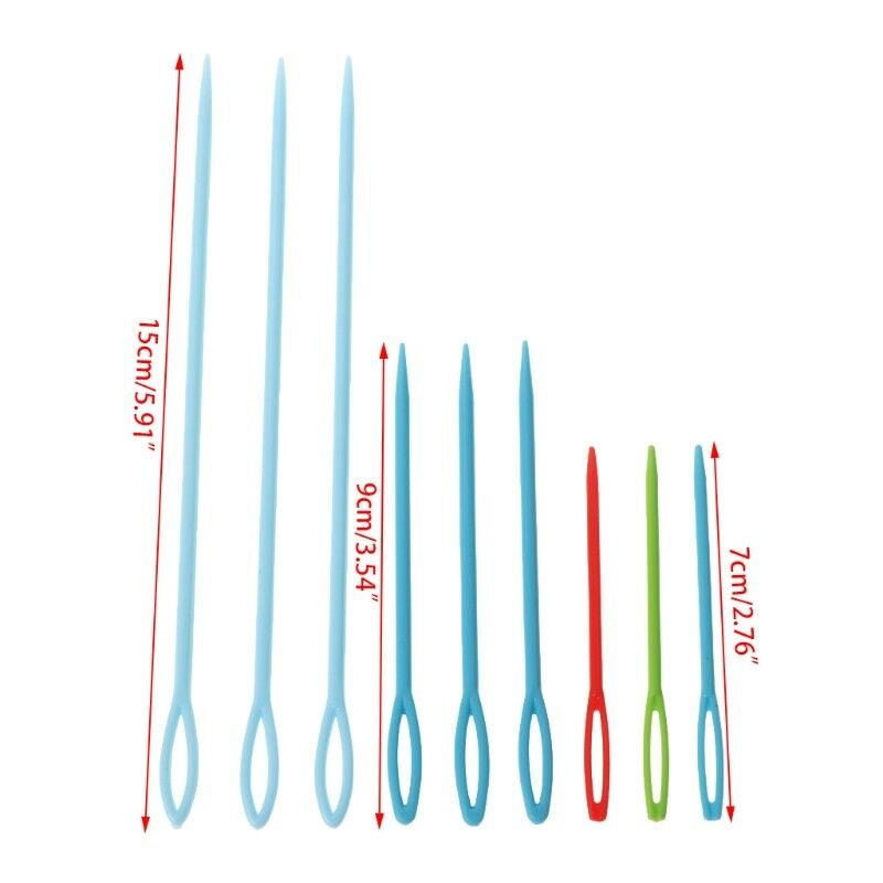 9Pcs Plastic Crochet Hooks Knitting Needles Sewing Tools Needlework Craft