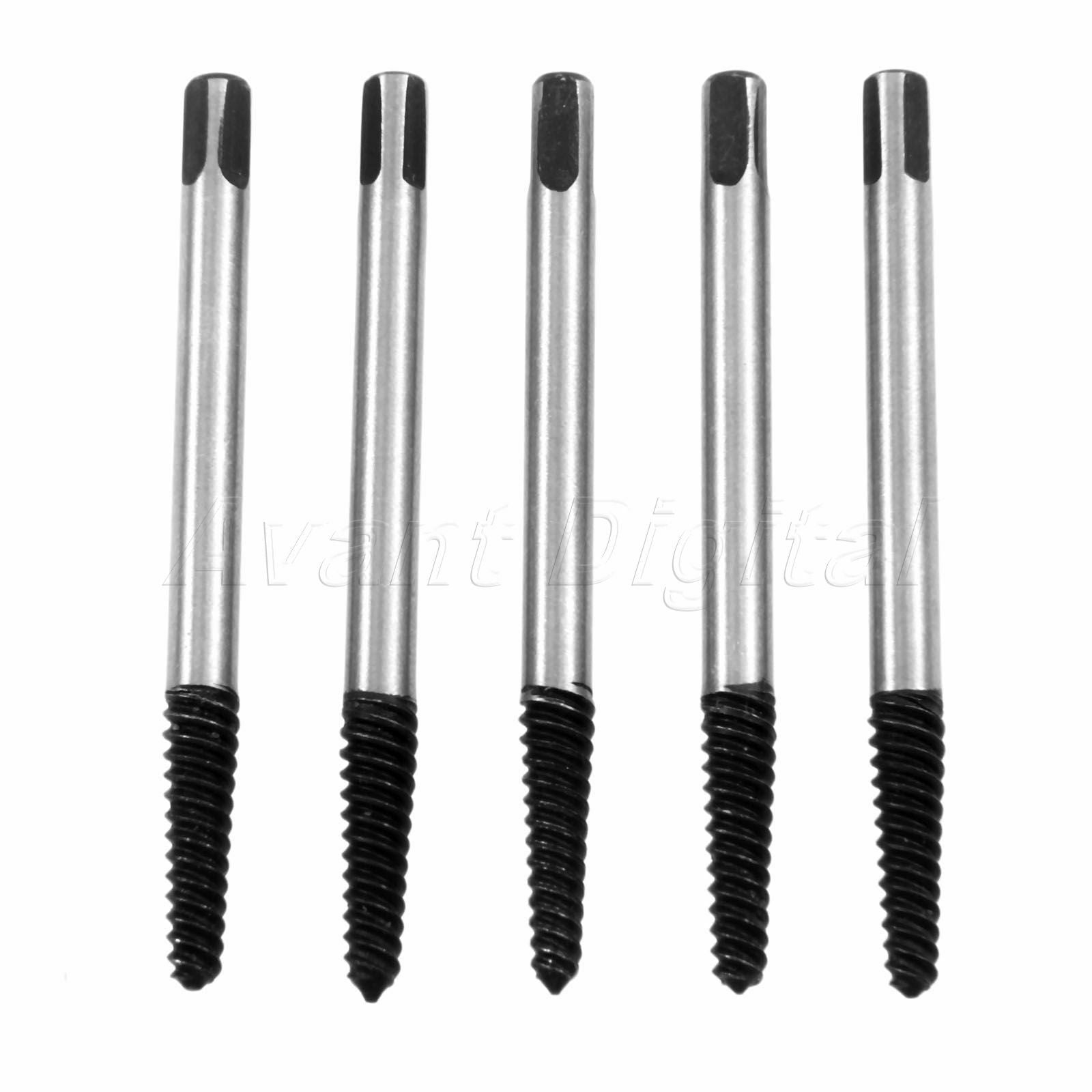 5pcs 3mm-4mm Easy Out Broken Bolt Stud Damage Screw Remover Extractor Drill Bits
