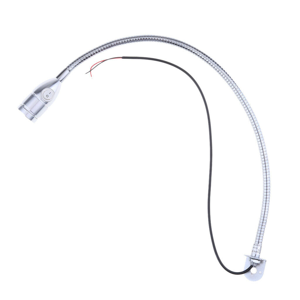 Boat Reading Light Minimalist Flexible Gooseneck LED Switch Bed Lamp 12V 3W