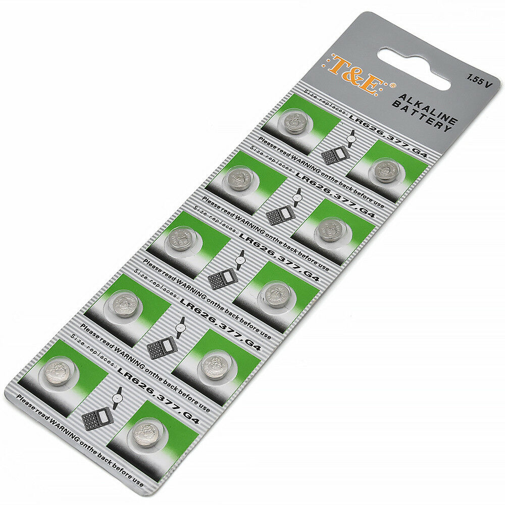 10 x AG4 377A 377 LR626 SR626SW SR66 LR66 376 Alkaline Button Cell Watch Battery