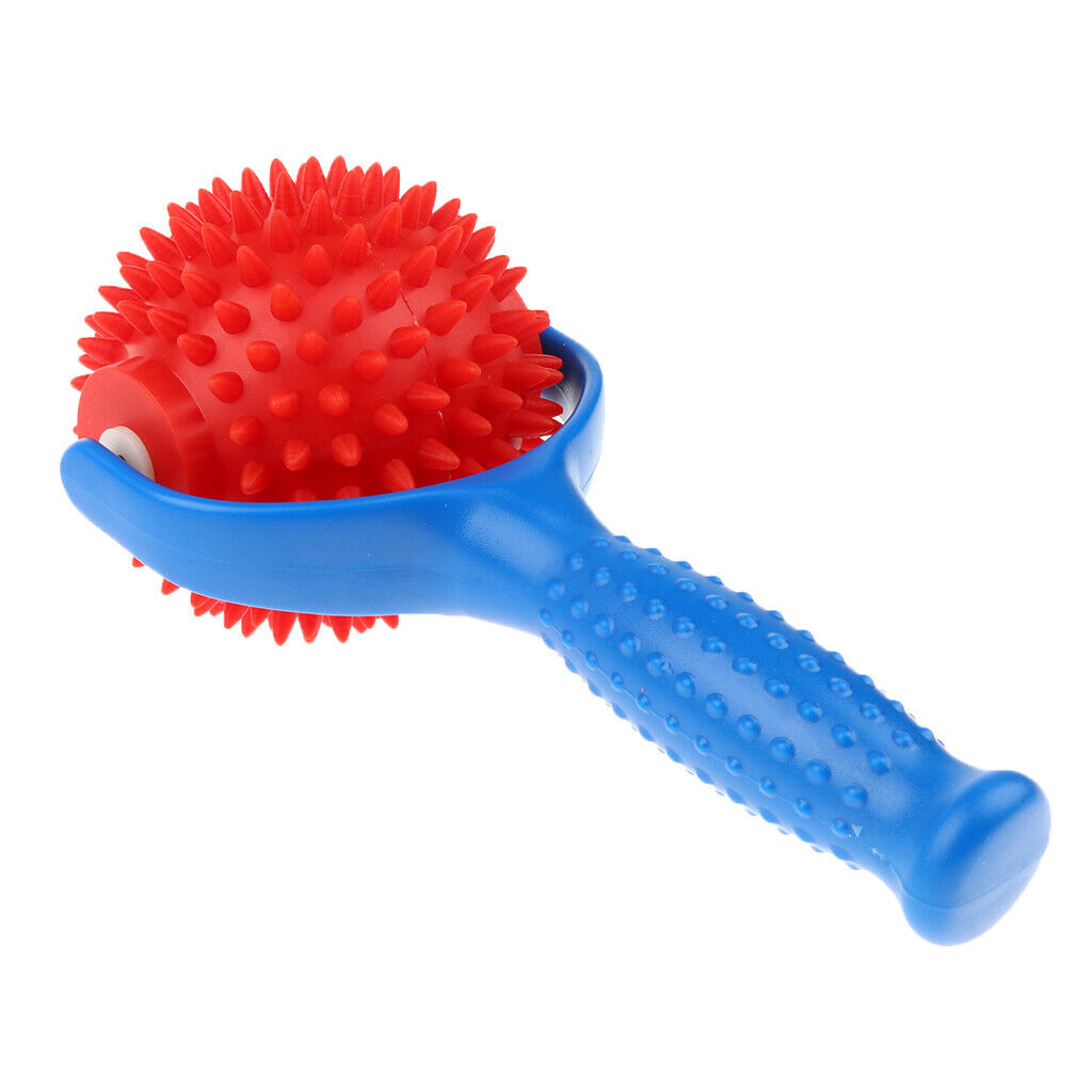 Handheld Acupuncture Body Massager Spiky Point Massage Ball  Blue +Red