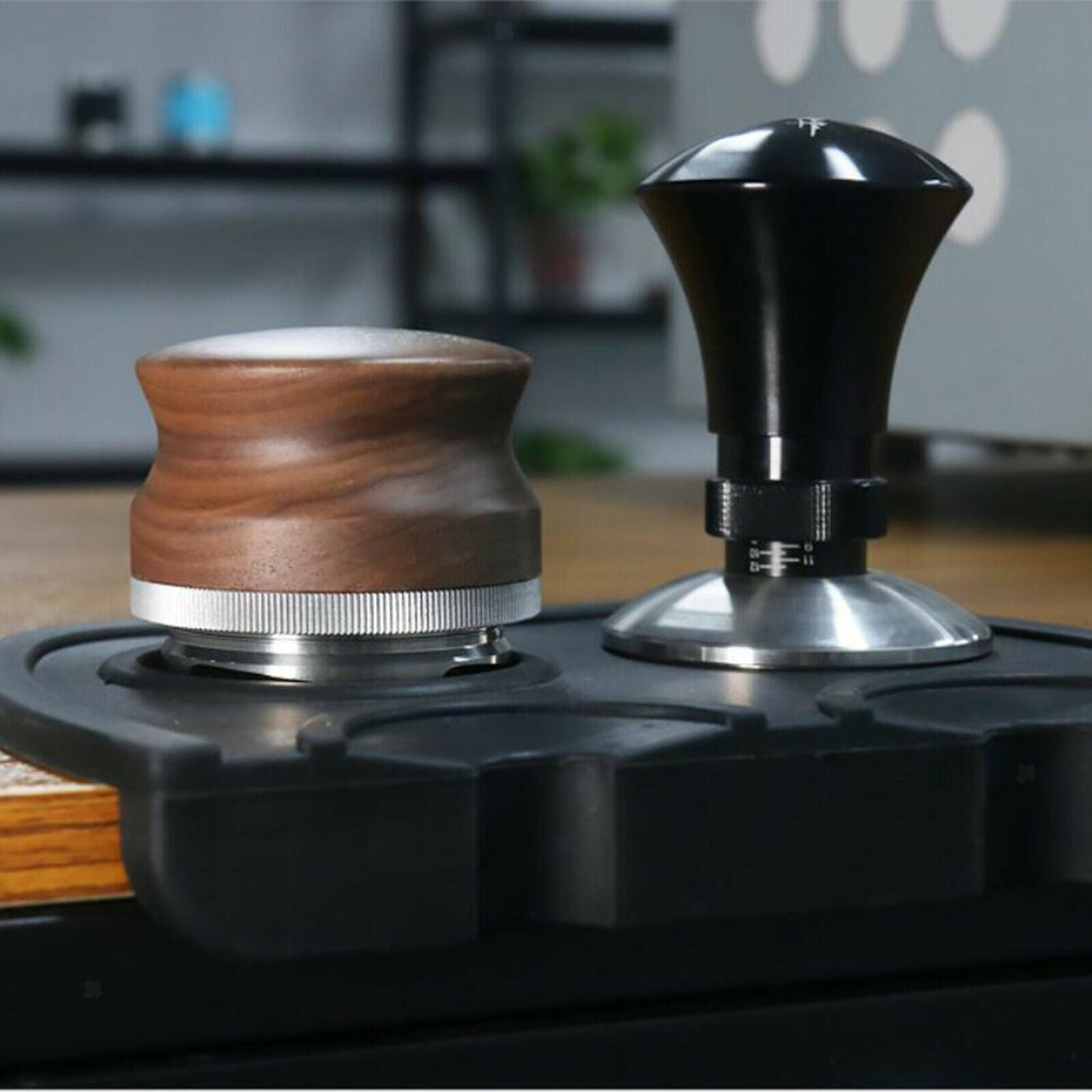 Espresso Coffee Tamper Wooden Handle Espresso Distribution Tool 53mm Style3