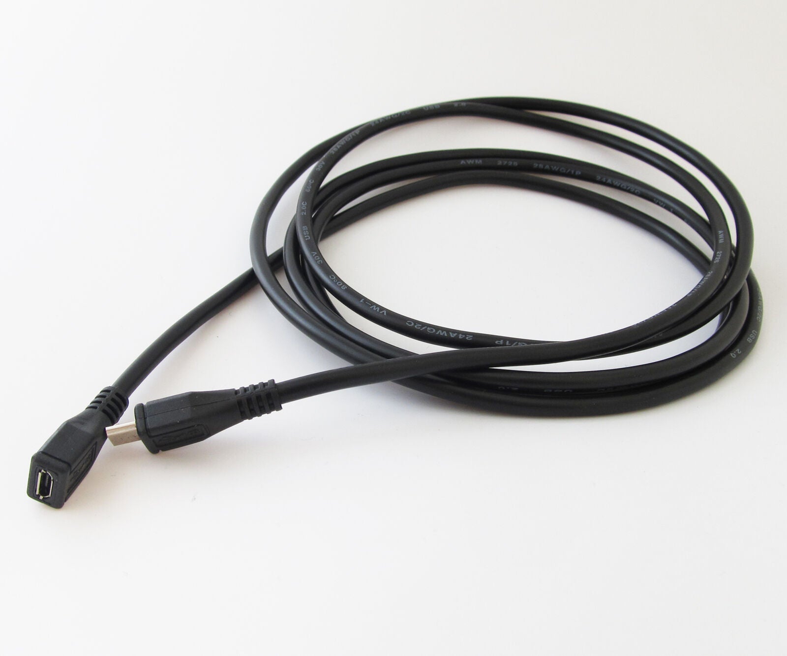 10pcs 2M/6ft Extension Data Cable Micro USB 5pin Male to Female Straight Cable