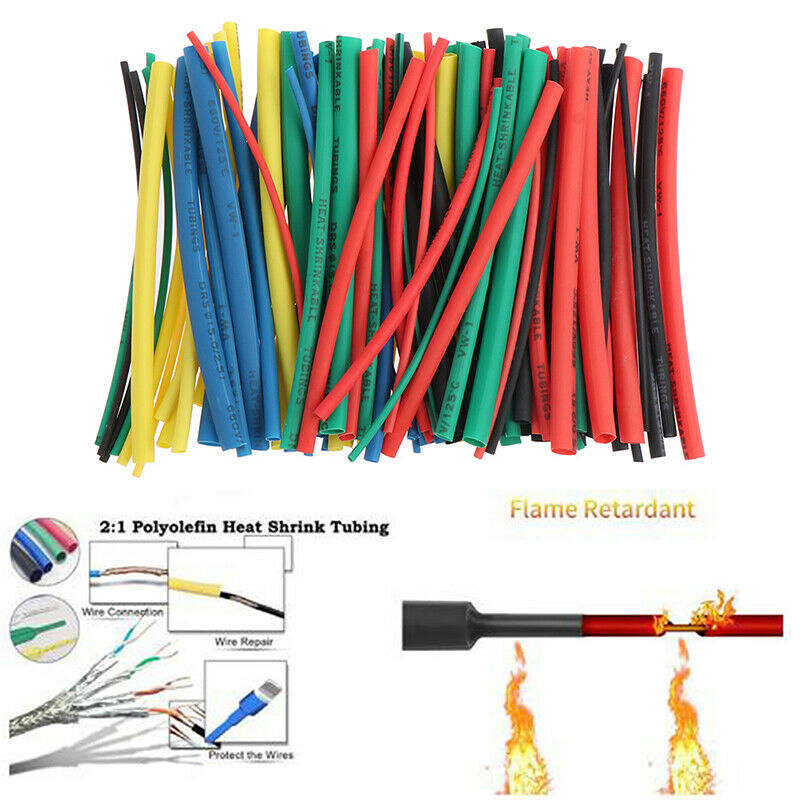 100pc/set Heat Shrink Tube Insulation Coating Polyolefin Shrink Assorted F1EXM!
