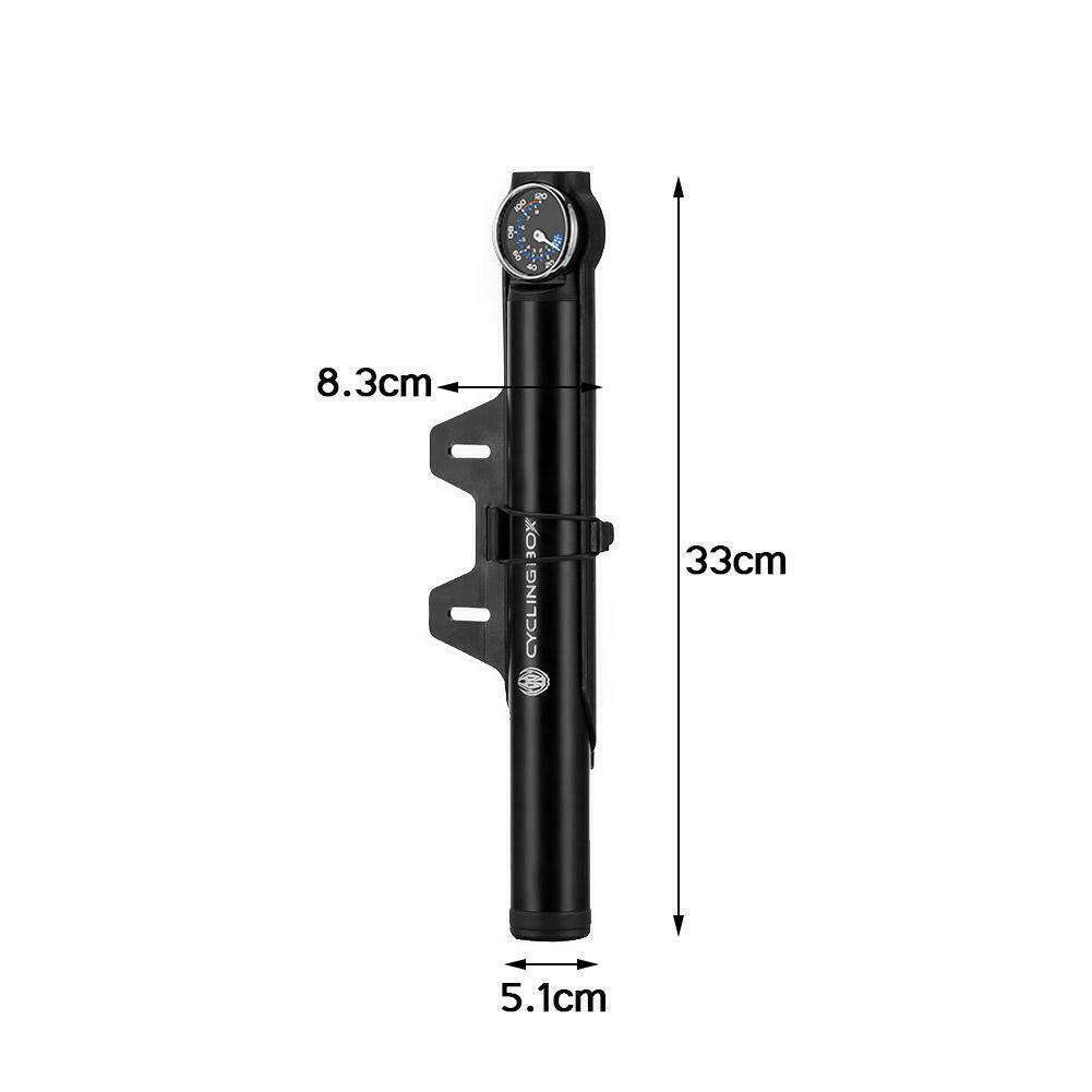 Bike Electric High-Pressure Pump 120PSI Schrader Presta Valve For Bicycle Black