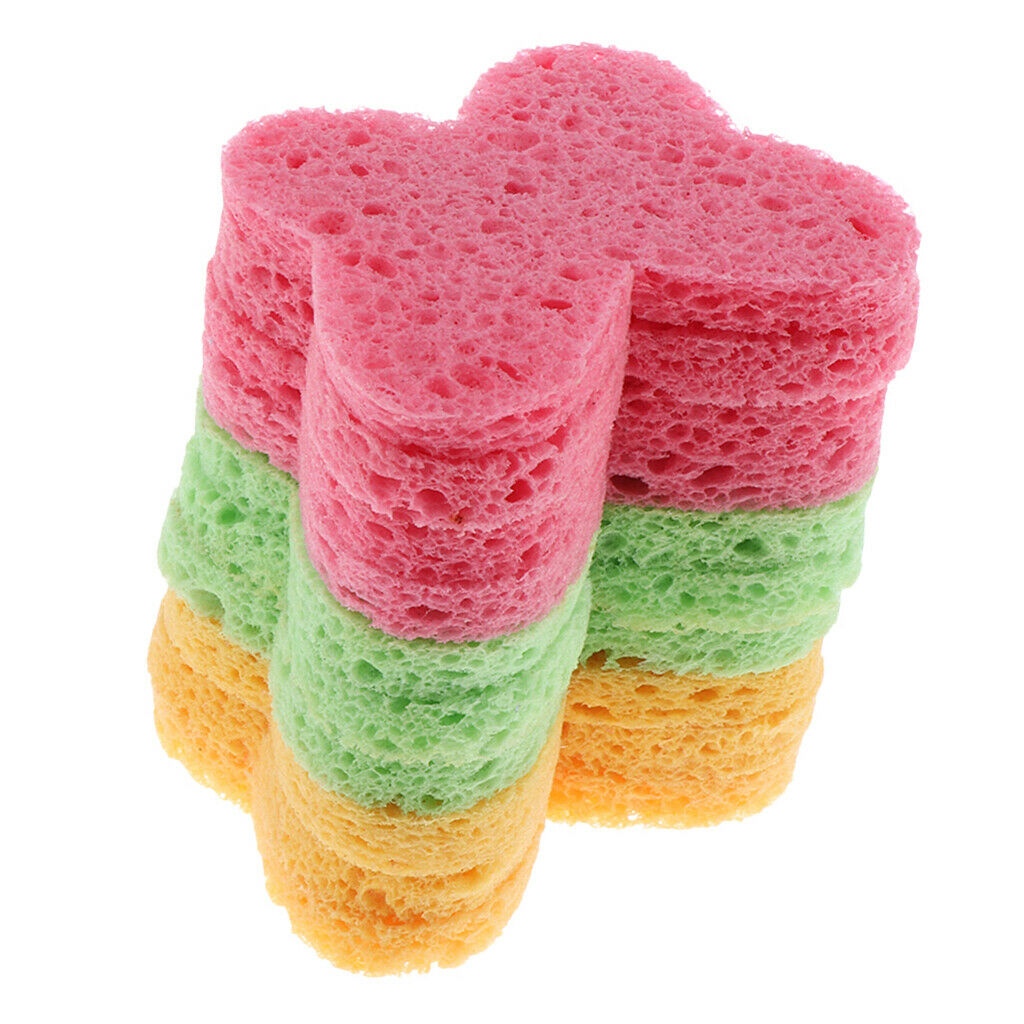 10pcs Facial Exfoliating Sponge Gentle Face Deep Cleansing Cotton Puffs Set
