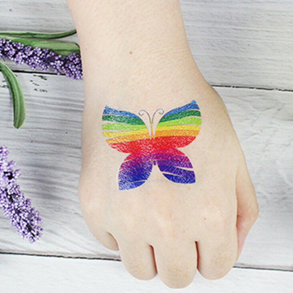 20Pcs Colorful Butterfly Temporary Tattoos Makeup Leg Hand Water Stickers