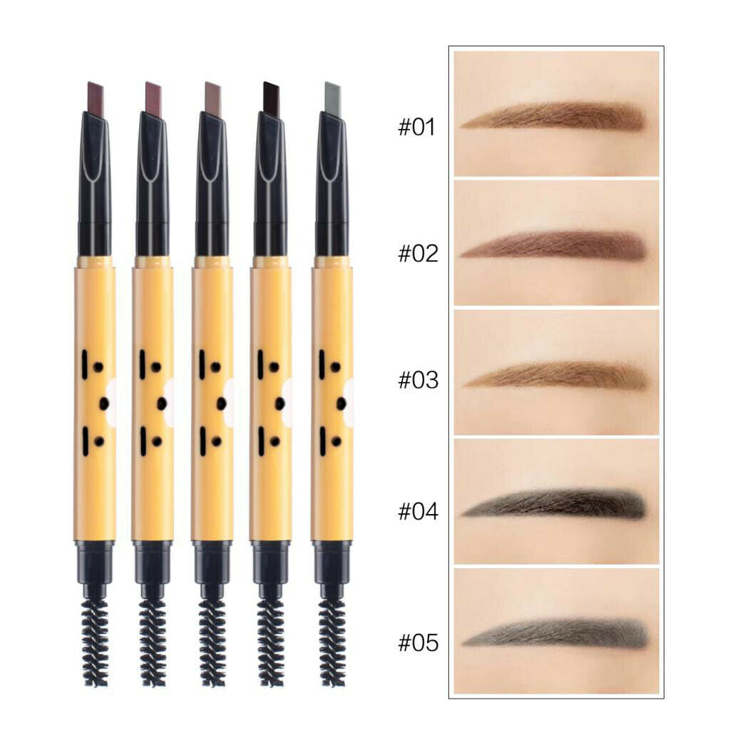 Waterproof Rotary Eyebrow Pencil Long-lasting Eyebrow Makeup Pen Red Brown