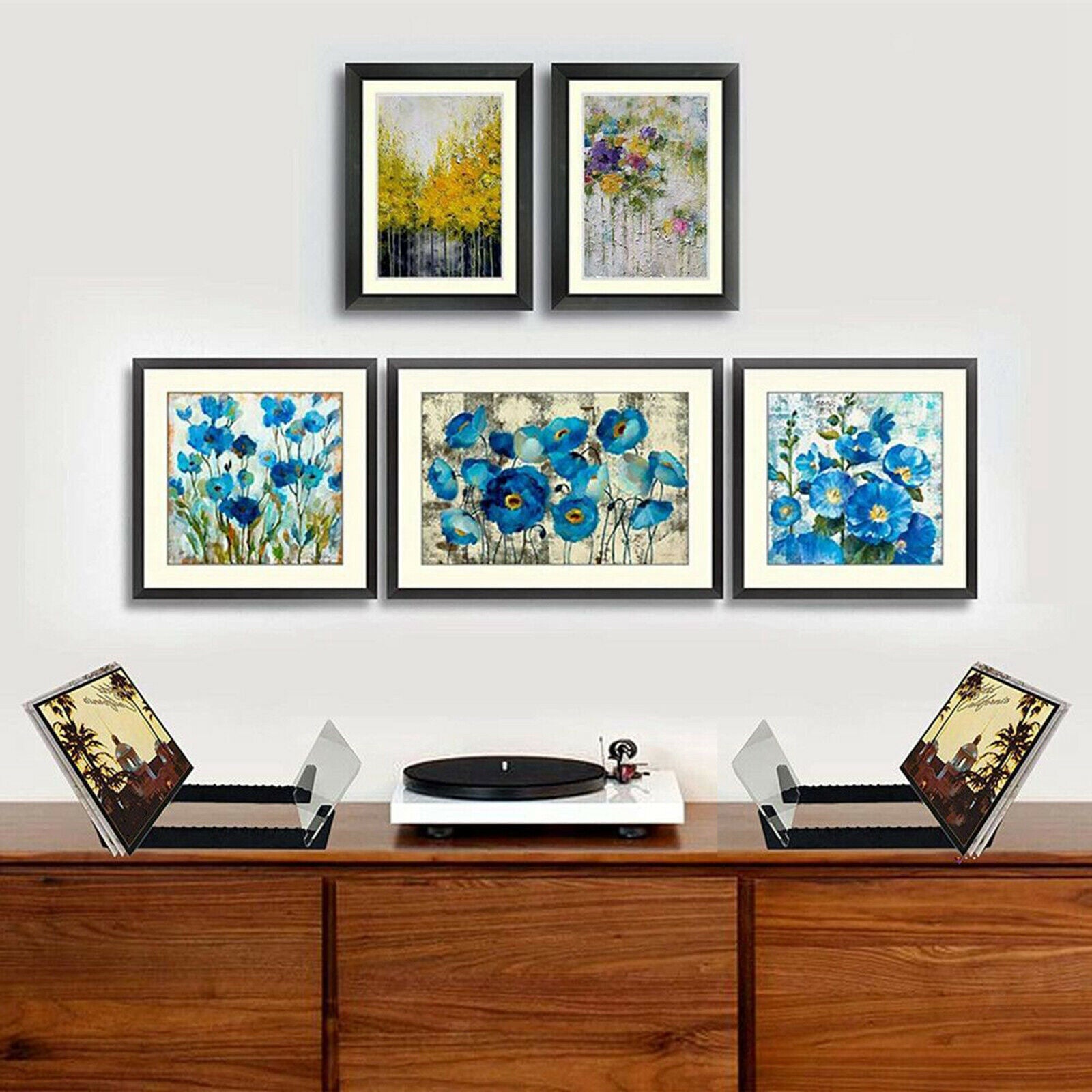 Large Capacity Acrylic Vinyl Record Storage Holder Album Modern 14 inch Long