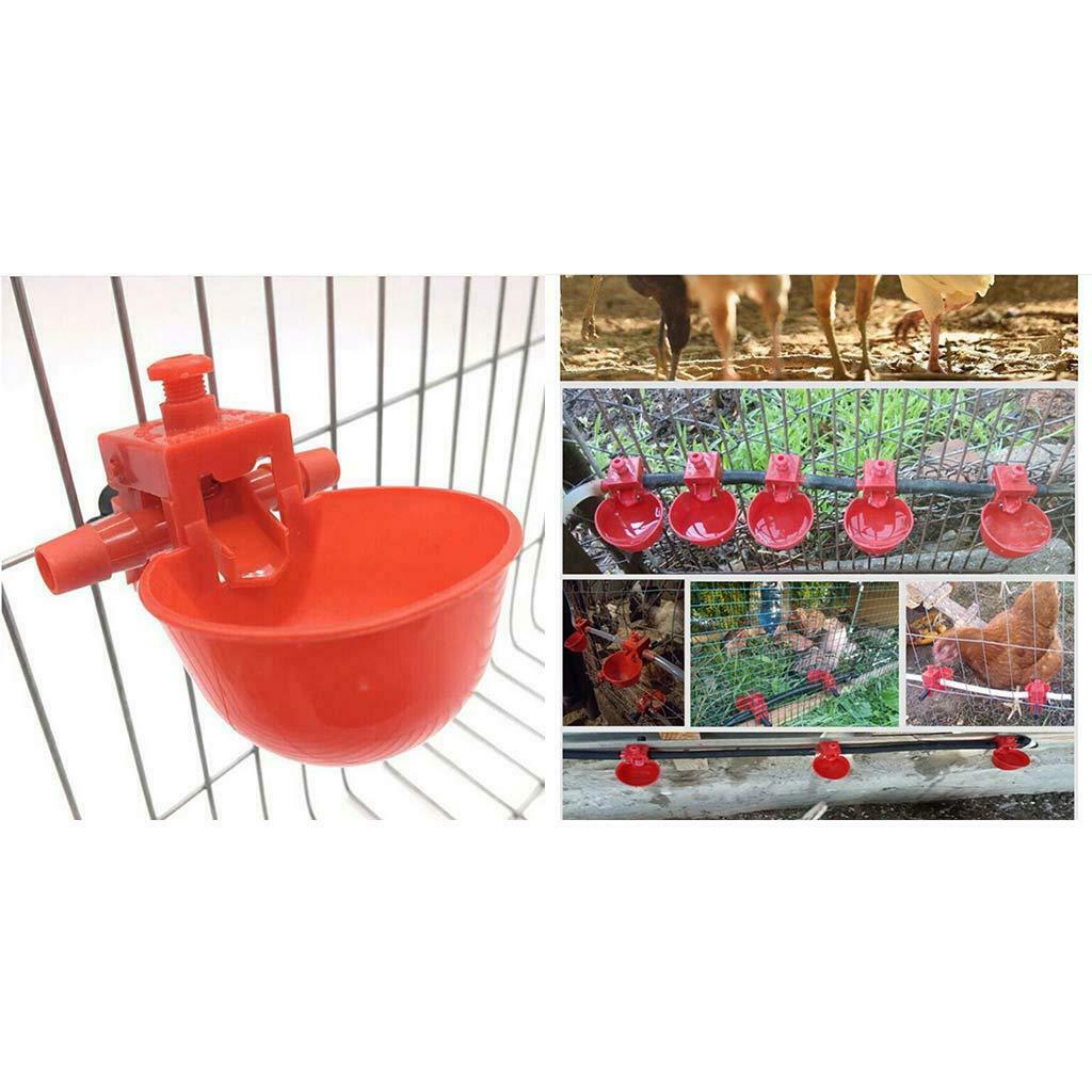 Pack of 20 - Automatic Chicken Waterer Drinker Cups with Ring - Water Dispenser