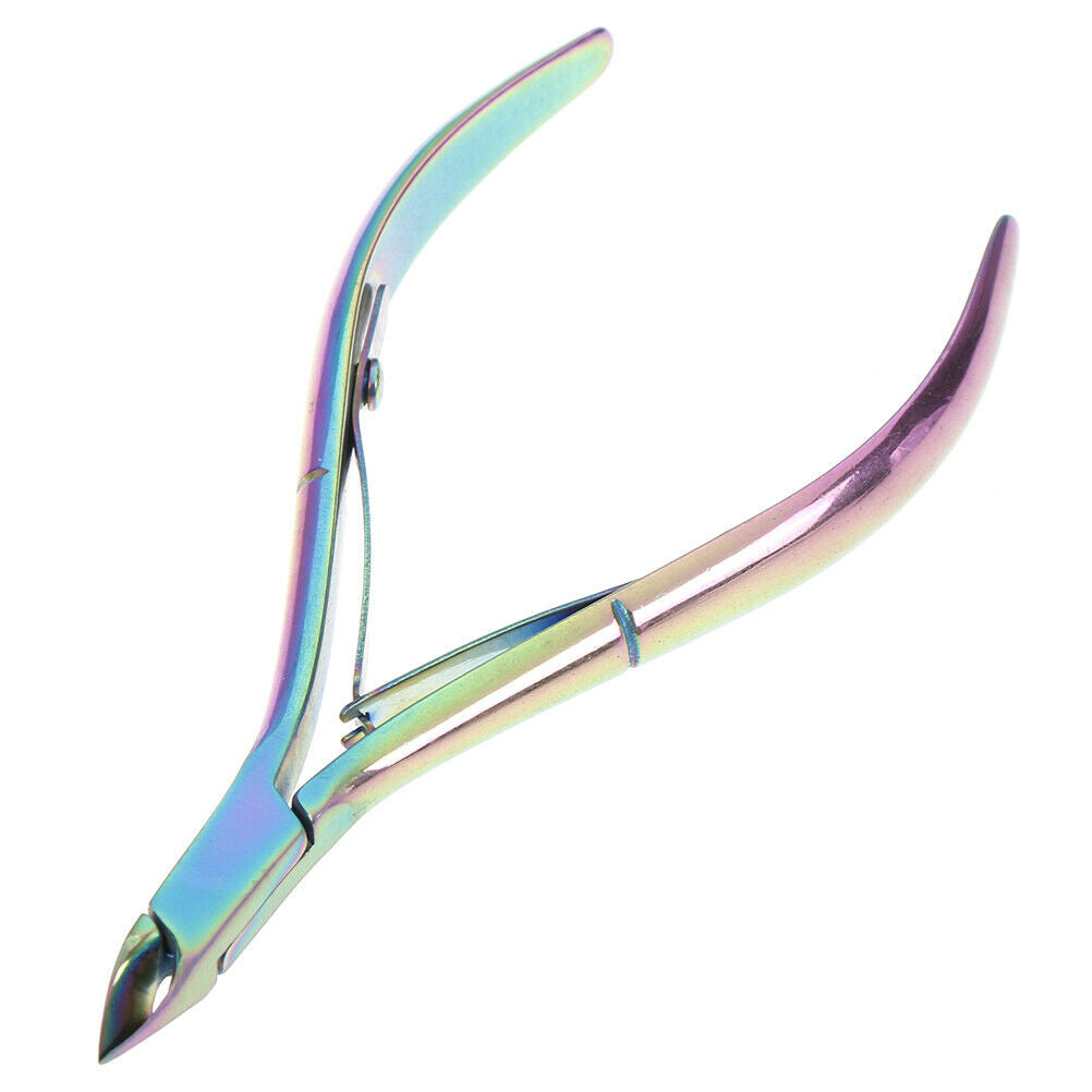 Nail Cuticle Nipper Rainbow Clipper Tweezer Scissor Dead Skin Remover Nail N DF