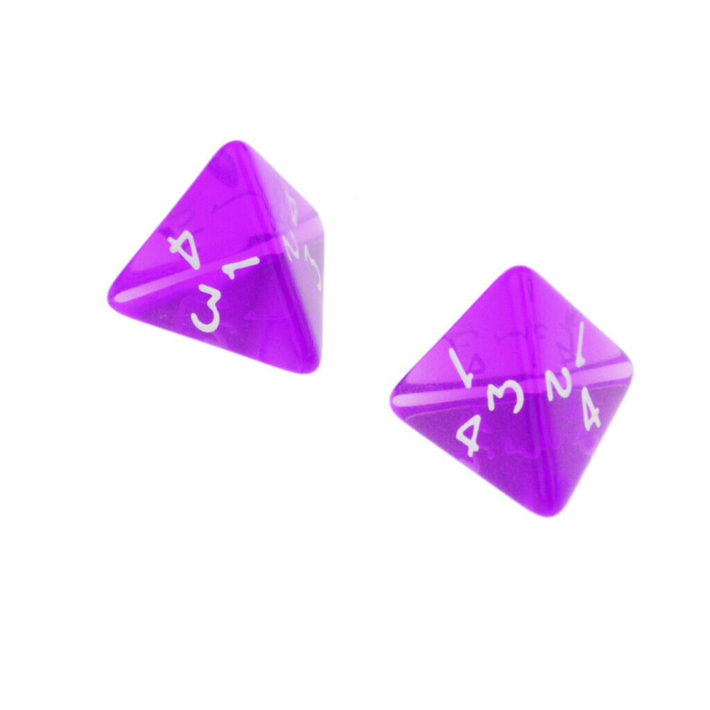 10x Polyhedral Dices D4 Dice Set for   Games, Purple + Red