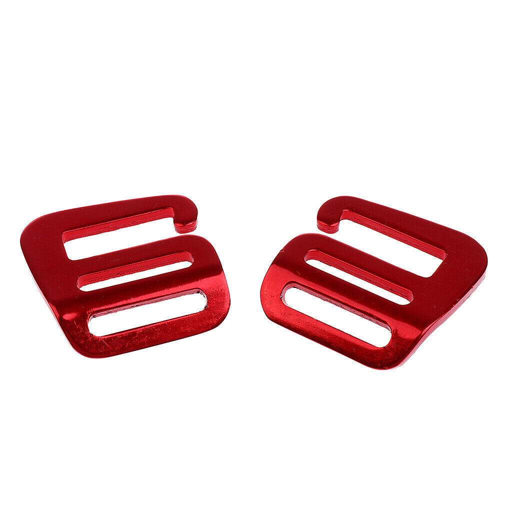 2 Pieces Aluminum Alloy Webbing Strap Buckles G Hook Outdoor Carabiners Red