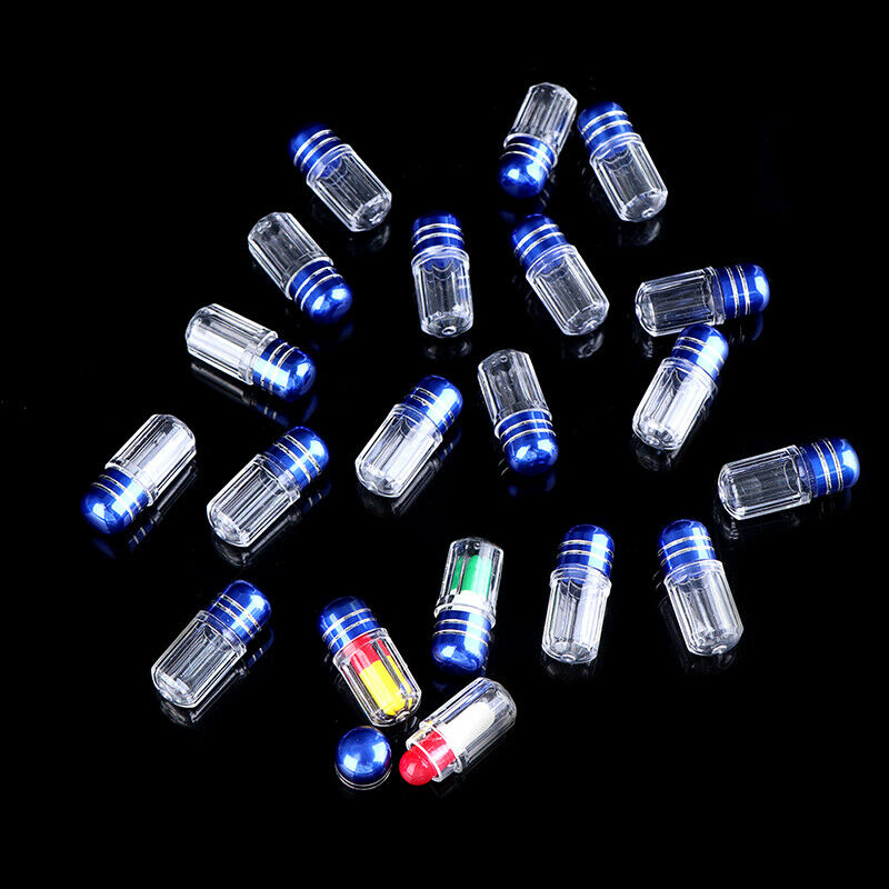 20Pcs Empty Clear Pill Case Bottle Container Capsule Shell Splitters Holder  Tt