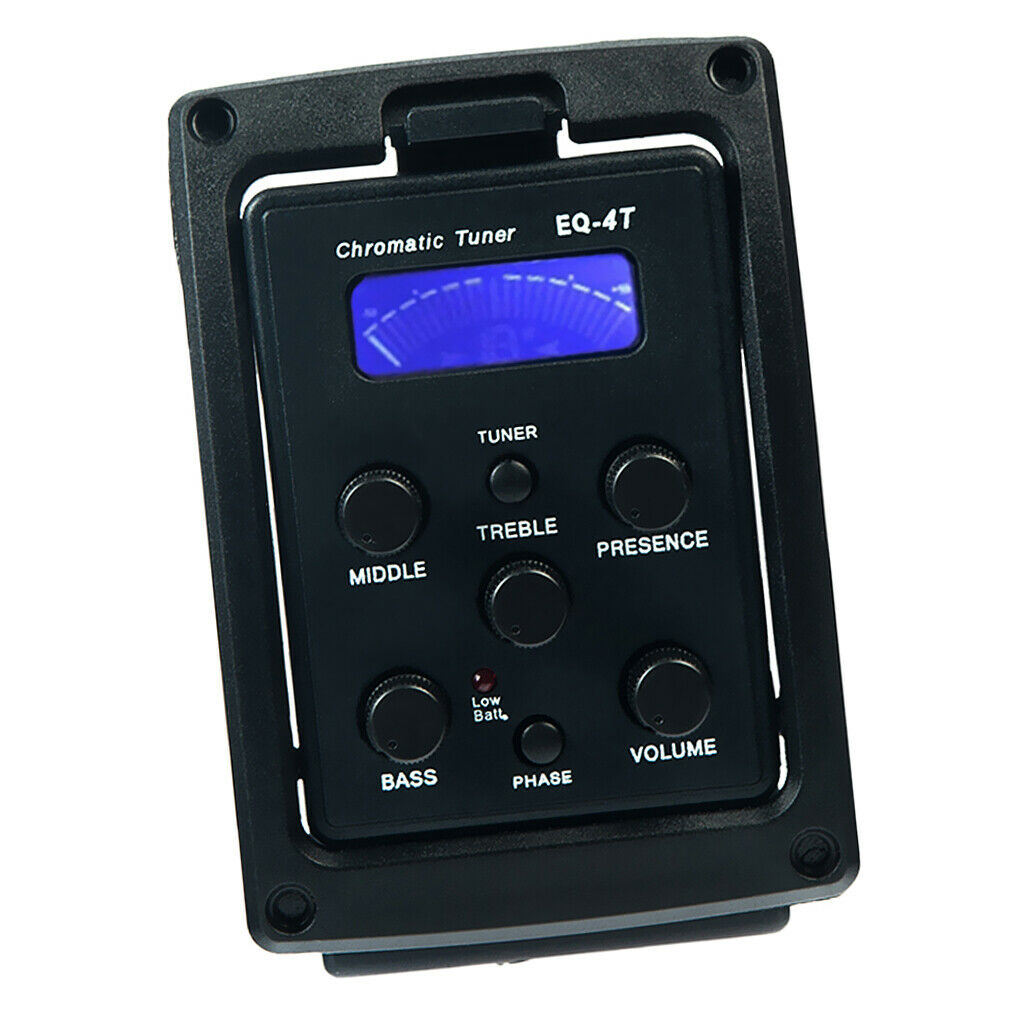 4 Bands Volume Control Pickup Preamp EQ Tuner for Acoustic Guitar Parts