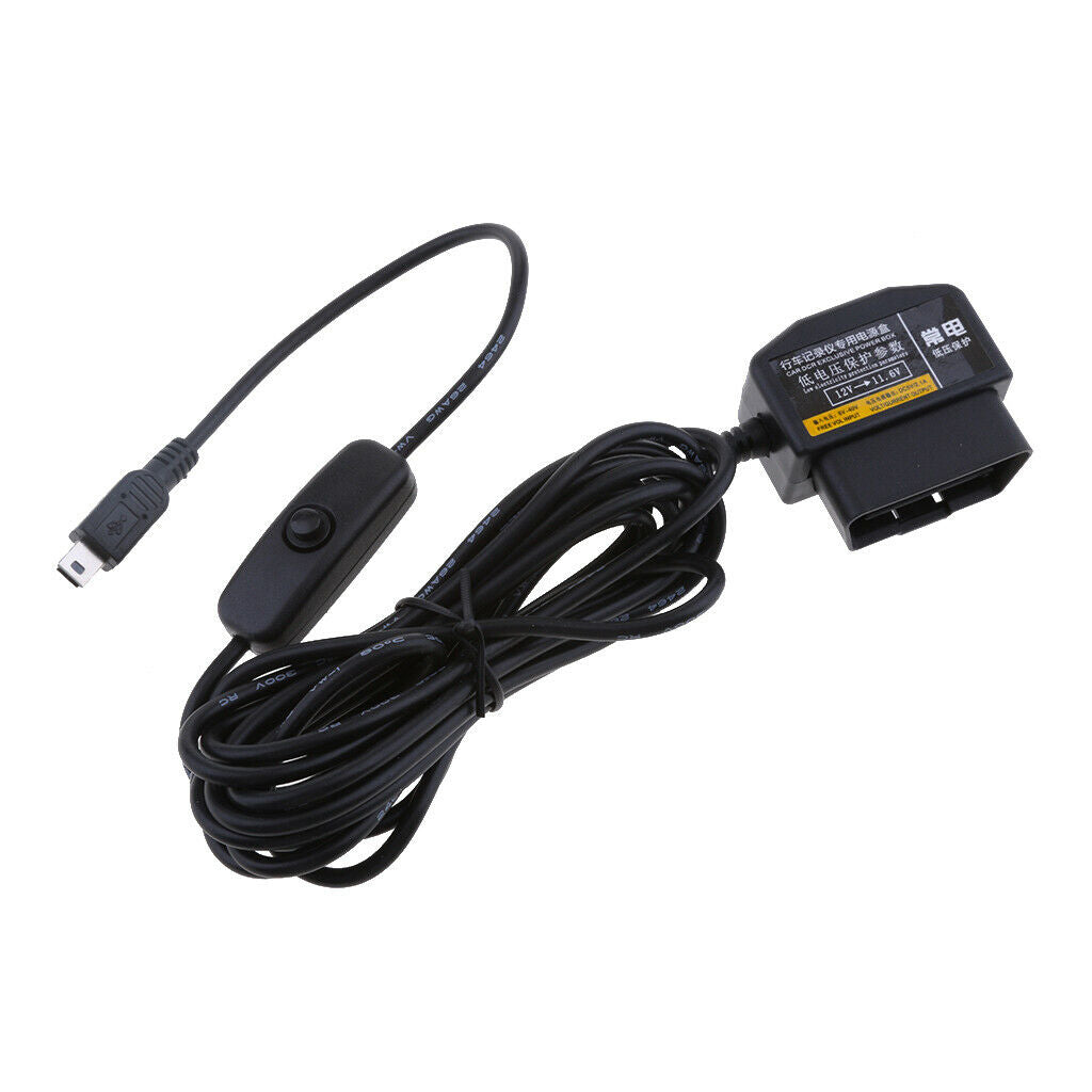 2Pieces 12/24V to 5V Car Dash Cam Hardwire Adapter Cable DVR OBD Buck Line