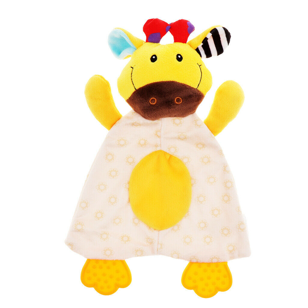 Baby Animal Soft Plush with BB Hand Rattle Security Blanket  Deer